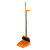 康丽雅 K-1354 磁吸款扫把簸箕套装 物业学校商用软毛梳齿扫帚拖簸箕  橘色