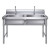 稳斯坦 W5557 商用不锈钢水池 厨房水槽洗碗洗菜盆带支架存储池 加厚145*60*80三槽