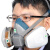 6502防毒面罩硅胶面罩防化工气体口鼻罩甲醛喷漆面俱防毒面具 6502配6004七件套