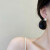 灏吉弧猫眼石耳钉女2023年新款韩国网红耳环小众设计感耳坠三角耳饰 金色耳夹无耳洞