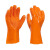 冰禹 颗粒止滑手套 耐酸碱耐磨耐油棉毛工业浸塑手套 防滑手套 虎口加固 橘色1双 BH-2