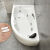 德国欧贝姿（OUBEIZI） 家用扇形浴缸三角亚克力成人冲浪按摩恒温加热舒适泡澡浴池1m宽度 左裙空缸 1.4m