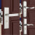 太极盾304不锈钢门锁室内卧室房门锁可调节免改孔锁家用