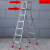 梯子加宽加厚铝合金双侧工程人字2米不伸缩便携爬梯折叠楼梯 2.45米红色加强