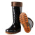 久瑞 JZH09 冬季防滑雨靴 户外防水胶鞋套鞋 黑色高筒(加绒) 41 
