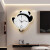 好久不见熊猫挂钟客厅创意时钟壁灯餐厅家用时尚挂墙发光摇摆钟表挂表 A款 颗粒感砂岩+插电遥控(LED灯 10英寸
