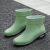 雨鞋女士短筒耐磨牛筋底户外工作雨天防水不易滑劳保胶鞋加绒 豆绿色  单鞋 37
