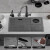 科勒（KOHLER）隐藏吧台水槽厨房隐形手工单槽日式带盖中岛小号水盆不锈钢纳米黑 55*26B（圆形龙头+净水+洗杯器