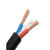 电线国标三相电缆线2芯3芯1.01.52.54平方户外电源护套线 黑色国标2芯1平方一米样品 1m