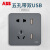 ABB 纤悦系列古典灰色开关插座面板86型照明电源插座 一位AR301-G
