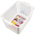 Inomata日本进口厨房收纳筐塑料篮子零食收纳篮办公桌面整理置物盒 4518白色