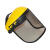 割草机防护面罩打草帽护具打磨防尘面具防爆冲击飞溅面屏园林 透明PVC面屏+黄顶面罩