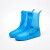 双排扣成人雨鞋户外防尘防水雨鞋套 PVC厚耐磨便携式中筒雨鞋套B 蓝色 36/37