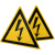 艾瑞达 当心触电标识贴纸机器设备安全闪电标志闪电标示标签强电警示贴纸三角形图标50mm国际标准ELE ELE-K009(25个装）等边78mm