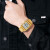 时刻美skmei手表男士夜光防水多功能方形简约街头潮流创意复古电子腕手表1812 金色