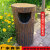水泥仿木垃圾桶公园景观广场混凝土仿木纹分类箱水泥仿木桩垃圾桶 水泥仿木单桶单桶