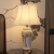 欧柏图新中式全铜陶瓷台灯LED卧室床头柜灯 客厅书房创意格调装饰灯具 三色变光LED灯泡+按钮开关