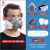 防毒防尘工业粉尘面具全面罩喷漆呼吸防护罩防烟全脸 双罐防尘毒7件套+防雾大眼罩+20