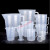 量桶 量杯塑料带刻度量筒奶茶饮品烘焙店设备透明用具量桶毫升HZD 条纹量杯1000ml(带盖)