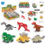儿童积木玩具奇趣扭蛋恐龙时代幼儿园火车拼装玩具男孩侏罗纪定制 12个一套(各2个)动物总动员