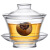 百圣牛水晶玻璃茶杯主人杯 玻璃盖碗加厚 大号防烫特泡茶杯单个不烫 单 单个 琥珀棕加厚-莲花大号盖碗
