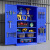 波丽美重型车间工具柜多功能五金零件柜收纳储物柜 有网格 蓝色1800*1000*500 升级款