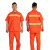 夏季短袖长袖环卫工装道路清洁高速养护反光条工作服套装薄劳保服 001橘黄色长袖款 XL