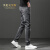 VILVKELIS 英伦克里斯英国高端刺绣灰色牛仔裤男修身小脚春季新款品牌休闲长裤2024 灰色常规 28