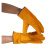 牛皮电焊手套短款防烫焊接焊工软耐用隔热耐高温劳保防护手套长 黄布二指加固款 XL