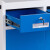 建功立业工具柜GY3941钢制收纳柜工具存储柜二抽带脚轮蓝白套色