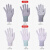 希洁贝尔 碳纤维防静电点塑防滑劳保防尘 10双/包 条纹点塑手套 L