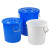 京顿 大号圆桶塑料水桶加厚带盖水桶酒店厨房工业环卫物业垃圾桶 36L白色带盖子