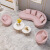 北欧简约办公室接待沙发 创意沙发卡座 服装店休息布艺沙发椅定制 四人沙发粉色绒布(2.35米)