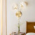 米族卧室床头壁灯北欧创意个性家用房间灯现代简约轻奢电视背景墙灯具 金色-全光谱-24*39CM-三色