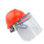 以勒 耐高温有机玻璃打磨  支架面屏  可配安全帽防飞溅 电焊面罩 防护劳保面屏 红色 安全帽+有机面屏+支架