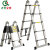 定制 加厚铝合金多功能伸缩梯子 人字竹节升降梯 直梯 工程梯议价 2.5米+2.5米人字伸缩梯