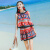 夏季新品女装民族风套装雪纺连衣裙套装印花短裙度假沙滩裙 图片色 SLD0823 S