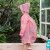 柠檬宝宝lemonkid新款男童女童雨披带书包位宝宝小孩学生雨衣卡通儿童雨衣LE160103粉色收音机雨衣M