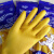 南洋牛筋乳胶手套防水放油耐酸碱橡胶手套耐磨洗衣胶皮手套 3双 黄色加长加厚 L大号男女工人用