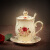 美瓷工坊英伦玫瑰欧式陶瓷咖啡杯 牛奶杯办公室水杯茶杯马克杯带盖勺 2074 【简装】420ml：1杯1盖1勺1碟