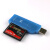飚王（SSK） SCRS028 标准USB接口读卡器 支持CF相机卡 方便易携 琥珀系列 蓝