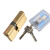 防盗门锁芯铜AB锁芯铜大门锁芯老式双面防撬铜弹子通用型 105偏=32.5+72.5 带钥匙