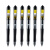 3M 中性笔 0.5mm 抽取指示标签中性笔  695-BK 备考笔 黑色笔 黄色标签 6支装