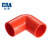 ERA公元管道红蓝电工管套PVC-U穿线管绝缘阻燃配件曲尺90°弯头直角弯 红色 D20