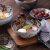 美浓烧（Mino Yaki）日本美浓烧陶瓷餐具家庭用盘子碗套装4人日式宫廷风彩瓷碟子 牡丹纹手工彩瓷10头装