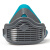 LISM硅胶防尘口罩打磨防工业粉尘  PM2.5防护口罩 木工电焊劳保透气 1502蓝+40片N95过滤棉