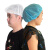 厚创厚创 一次性帽子 加厚无纺布头套 美容防尘圆帽 蘑菇帽 蓝色100只/包