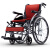 康扬轮椅折叠老人轻便KARMA避震铝合金便携式四轮残疾人老年人手推车免充气KM-1502F24 舒弧105紫色坐垫