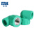 公元(ERA)管道优家PPR管水管配件家装绿色内丝内螺纹弯头水管配件 D25x1/2 (常用)