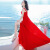西子美丽心情夏季女装裙子红色无袖雪纺连衣裙波西米亚长裙海边度假沙滩裙 红色XZ16A215 XL